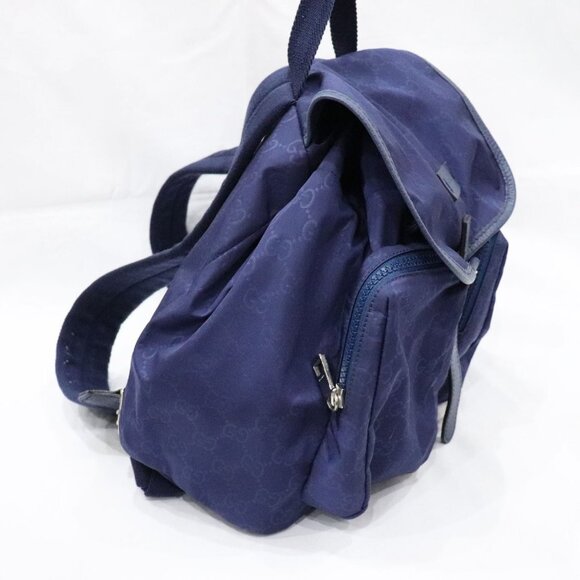 GUCCI (Authentic) GG Nylon Backpack Rucksack Navy 510343 - Picture 4 of 16